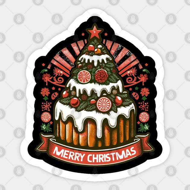 Christmas Tree Cake Delicacy Sticker by AlephArt